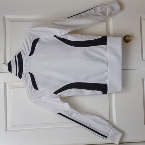 Adidas Women's Full Zip LS Stand Collar Snap HandWarmer Pockets Track Jacket Vtg - Picture 13 of 16